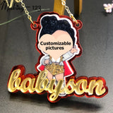 Personalized Acrylic Name Necklace/Character Cartoon Nameplate Gift