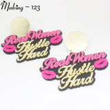 Bamboo Acrylic Hoops Earrings Personalized Jewelry
