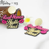 Bamboo Acrylic Hoops Earrings Personalized Jewelry