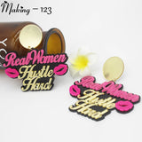 Bamboo Acrylic Hoops Earrings Personalized Jewelry