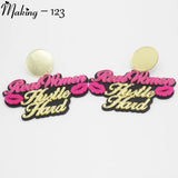 Bamboo Acrylic Hoops Earrings Personalized Jewelry