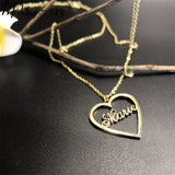 Personalized Name Heart Necklace For Women Girl Name Love Pendant Charm Necklace