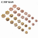 Zircon-inlaid Crystal Beads Bracelet with Rose Plated Spacer Beads