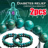Malachite Beads Bracelet Round Diabetes Relief Healing Jewelry
