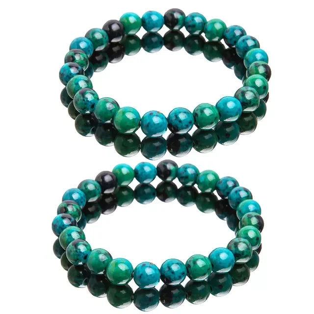 Malachite Beads Bracelet Round Diabetes Relief Healing Jewelry