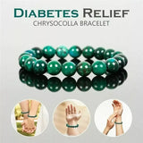 Malachite Beads Bracelet Round Diabetes Relief Healing Jewelry