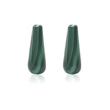Malachite Half Drilled Beads Teardrop Semi Hole 6x16mm Natural