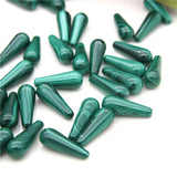 Malachite Half Drilled Beads Teardrop Semi Hole 6x16mm Natural