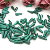 Malachite Half Drilled Beads Teardrop Semi Hole 6x16mm Natural