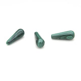 Malachite Half Drilled Beads Teardrop Semi Hole 6x16mm Natural
