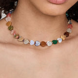 Malachite Tiger Eye Opal Hybrid Necklace Retro Charm Natural Gems Jewelry