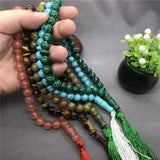 Malachite Unikate Tiger Eye Turquoise Cherry Quartz Beads Muslim Rosary