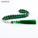 Malachite Bracelet Muslim Tassel Tasbih Worship Jewelry Man Woman 33 Beads