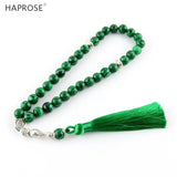 Malachite Bracelet Muslim Tassel Tasbih Worship Jewelry Man Woman 33 Beads