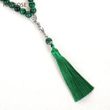 Malachite Bracelet Muslim Tassel Tasbih Worship Jewelry Man Woman 33 Beads