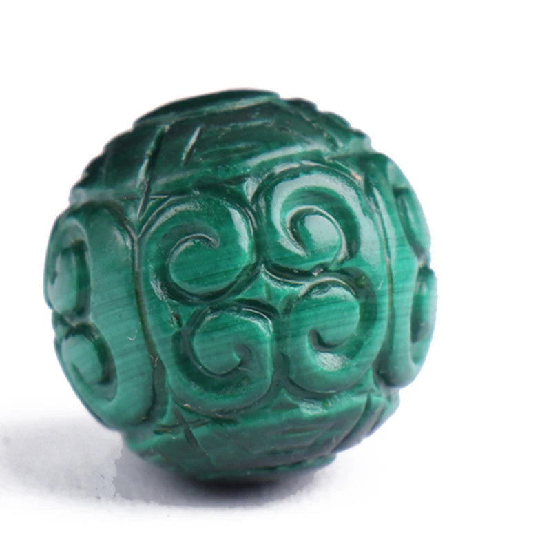 Malachite Round Carved Green 10/12/14/16mm Loose Beads