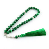 Malachite Tassel Round 33/99 Tasbih Islam Muslim Ornament Allah Bracelet
