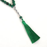 Malachite Tassel Round 33/99 Tasbih Islam Muslim Ornament Allah Bracelet