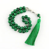 Malachite Tassel Round 33/99 Tasbih Islam Muslim Ornament Allah Bracelet