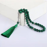 Malachite Tassel Round 33/99 Tasbih Islam Muslim Ornament Allah Bracelet