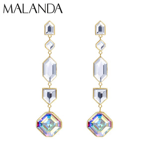 Malanda Crystal Kaleidoscope Earrings Silver Dangle Jewelry