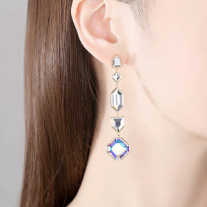 Malanda Crystal Kaleidoscope Earrings Silver Dangle Jewelry