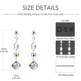 Malanda Crystal Kaleidoscope Earrings Silver Dangle Jewelry