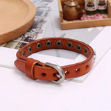Male Adjustable Leather Wrap Bracelet Vintage Punk Star Charms