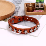 Male Adjustable Leather Wrap Bracelet Vintage Punk Star Charms