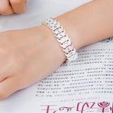 925 Silver Chunky Chain Link Bracelet for Men