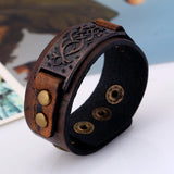 Cow Leather Bracelet Biker Jewelry Retro Brown Wristband Man Jewelry