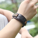 Cow Leather Bracelet Biker Jewelry Retro Brown Wristband Man Jewelry