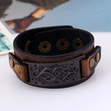 Cow Leather Bracelet Biker Jewelry Retro Brown Wristband Man Jewelry