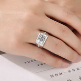 Men's Lab Diamond Ring 925 Silver Wedding Band Vintage