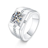 Men's Lab Diamond Ring 925 Silver Wedding Band Vintage