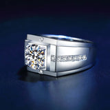 Men's Lab Diamond Ring 925 Silver Wedding Band Vintage