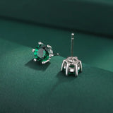 S925 Sterling Silver Green Zircon Stud Earrings for Women Men Party