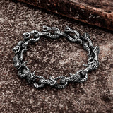 Men's Double Snake Fighting Bracelet Retro Hand Chain Punk Animal Bracelets