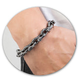 Men's Double Snake Fighting Bracelet Retro Hand Chain Punk Animal Bracelets