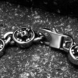 Punk Rock Pirate Skull Bracelet Stainless Steel Hand Jewelry Men's Gift