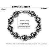 Punk Rock Pirate Skull Bracelet Stainless Steel Hand Jewelry Men's Gift