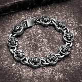 Punk Rock Pirate Skull Bracelet Stainless Steel Hand Jewelry Men's Gift