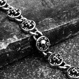 Punk Rock Pirate Skull Bracelet Stainless Steel Hand Jewelry Men's Gift