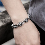 Punk Rock Pirate Skull Bracelet Stainless Steel Hand Jewelry Men's Gift