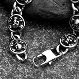 Punk Rock Pirate Skull Bracelet Stainless Steel Hand Jewelry Men's Gift