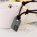 Male Jewelry Vintage Hemp Rope Leather Pendant Necklace Men's
