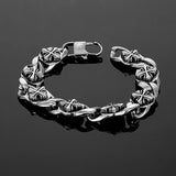 Retro Celtic Cross Pattern Bracelet Men Stainless Steel Chain