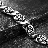 Retro Celtic Cross Pattern Bracelet Men Stainless Steel Chain