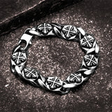 Retro Celtic Cross Pattern Bracelet Men Stainless Steel Chain