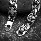Retro Celtic Cross Pattern Bracelet Men Stainless Steel Chain